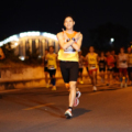 Độc giả Thanh Tài trên đường chạy Longbien Marathon 2024. Ảnh: LBM