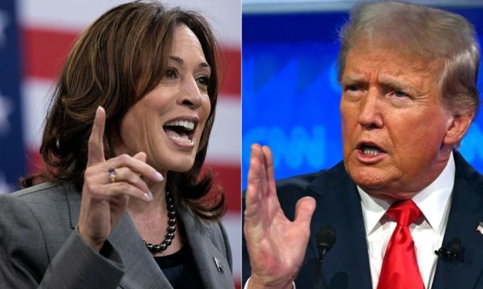 Phó tổng thống Mỹ Kamala Harris (trái), ứng viên đảng Dân chủ, và cựu tổng thống Donald Trump, ứng viên đảng Cộng hòa. Ảnh: AP