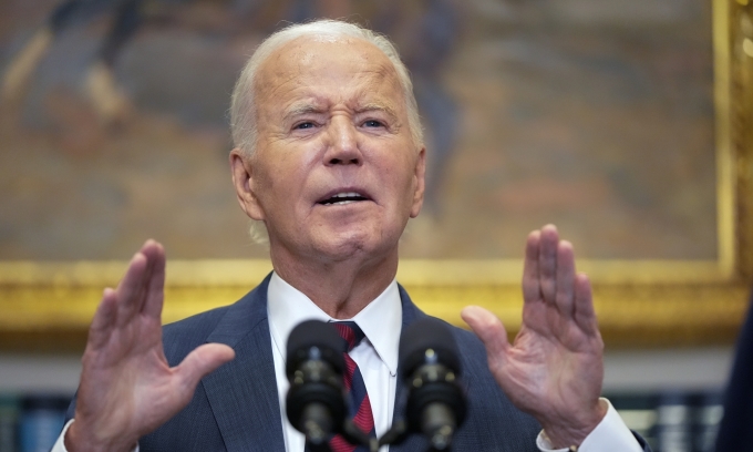 Tổng thống Mỹ Joe Biden phát biểu ở Nhà Trắng hôm 9/10. Ảnh: AFP