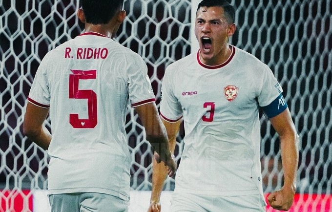 Indonesia sẽ không có trung vệ đội trưởng Jay Idzes (số 3), đang thi đấu cho Venezia tại Serie A, ở AFF Cup 2024. Ảnh: PSSI