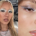 Trang điểm băng giá thường tán phấn xám, xanh nhạt khắp bầu mắt hoặc kẻ eyeliner màu bạc và tán nhũ đầu mắt. Ảnh: Traffic-chic